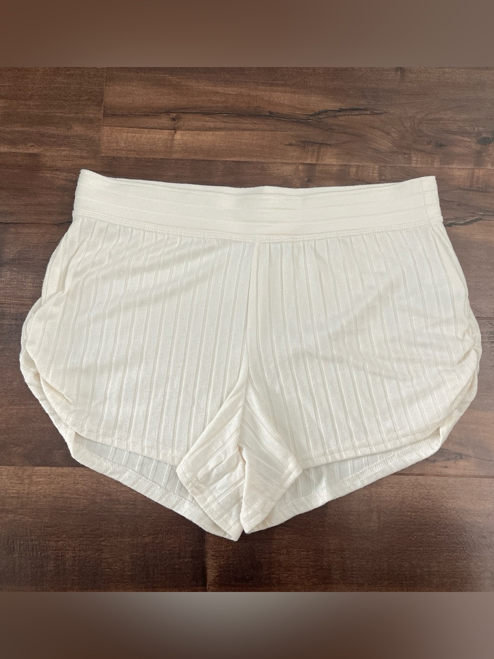 Gilly Hicks Ribbed Knit Lounge Shorts in Cream